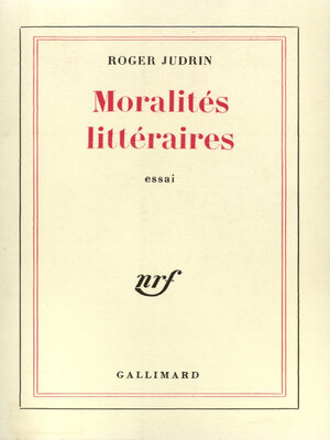 cover image of Moralités littéraires